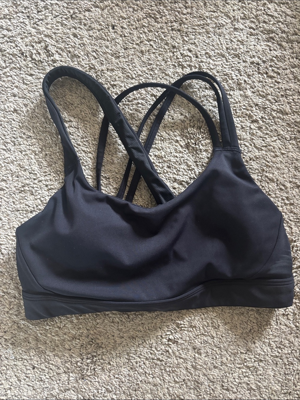 Athleta Train Free Black Strappy Crossback Sports Bra